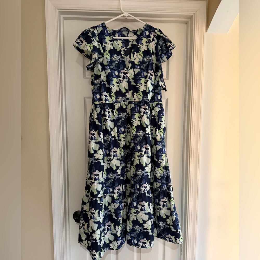 A New Day Dress - Navy and Cream Floral